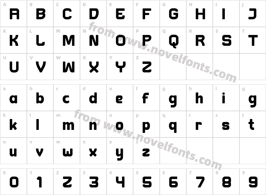 FRIGO BoldCharacter Map