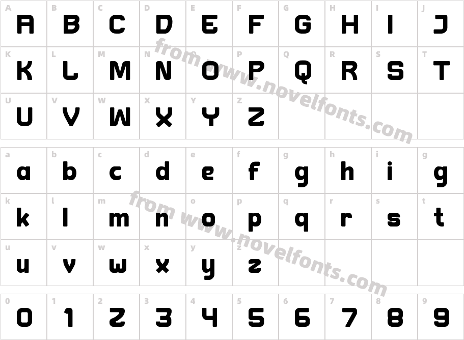FRIGO BoldCharacter Map