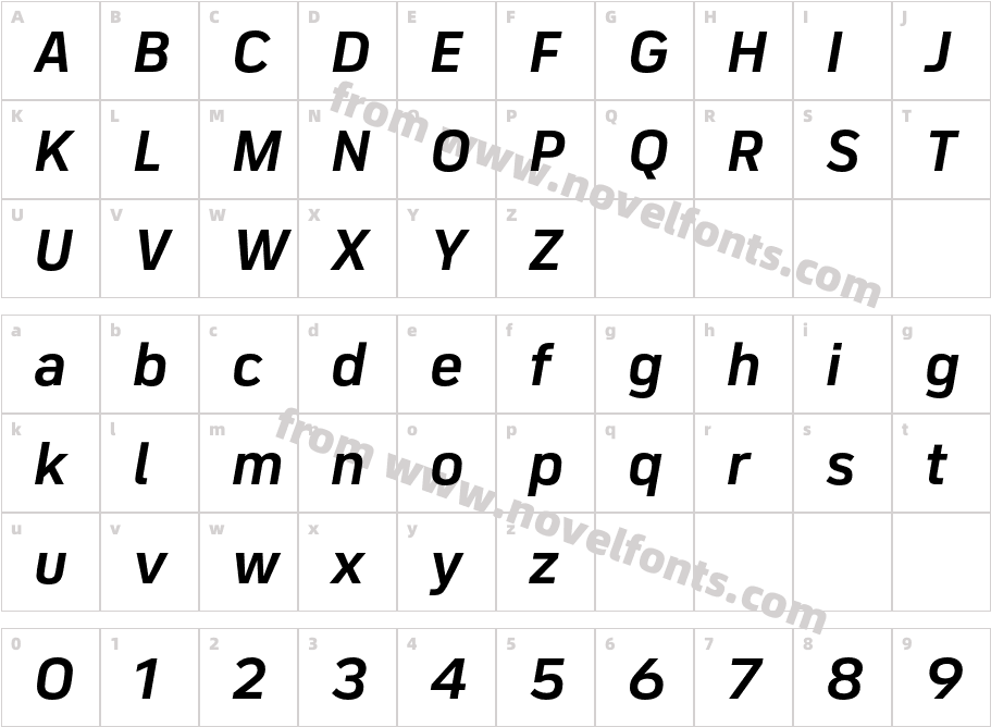 FS Industrie Wd Bold ItalicCharacter Map