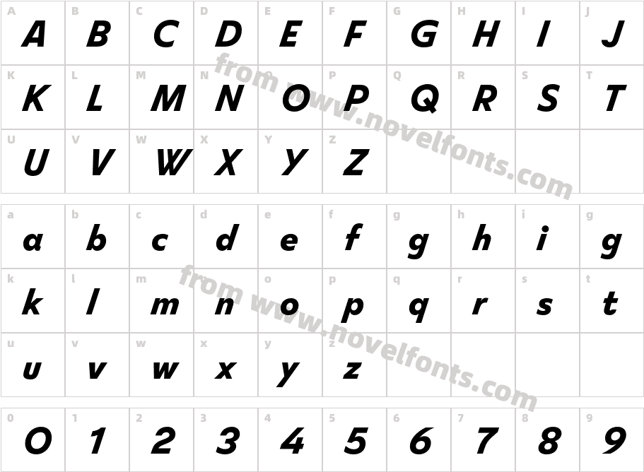 FS Split Sans Trial Bold ItalicCharacter Map