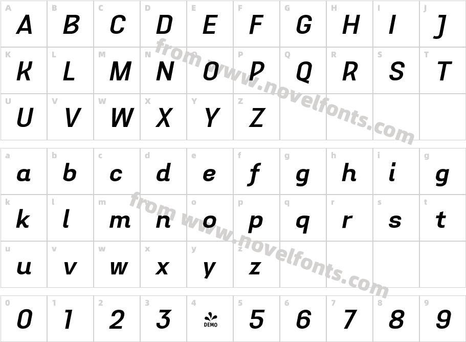 FSP DEMO Aconit Bold Bold ItalicCharacter Map