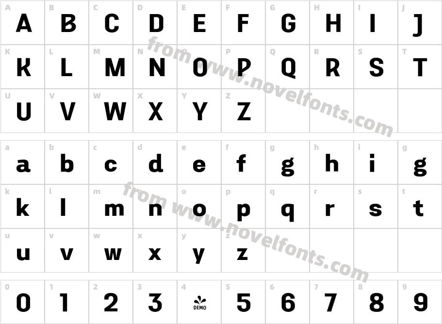 FSP DEMO Aconit Extra Bold RegularCharacter Map