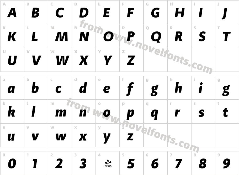 FSP DEMO Adagio_ Sans Black ItalicCharacter Map