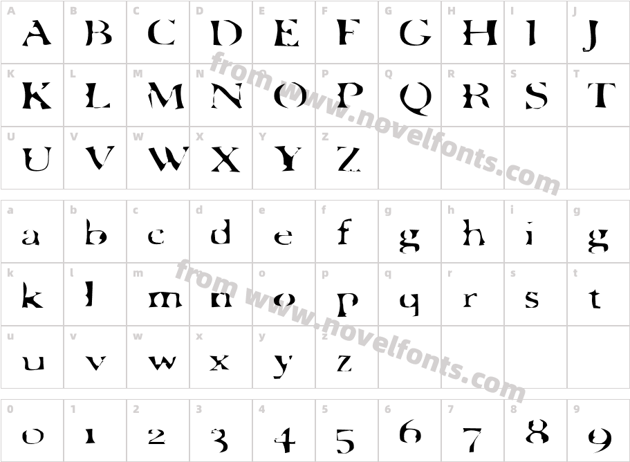 LoveNoteCharacter Map