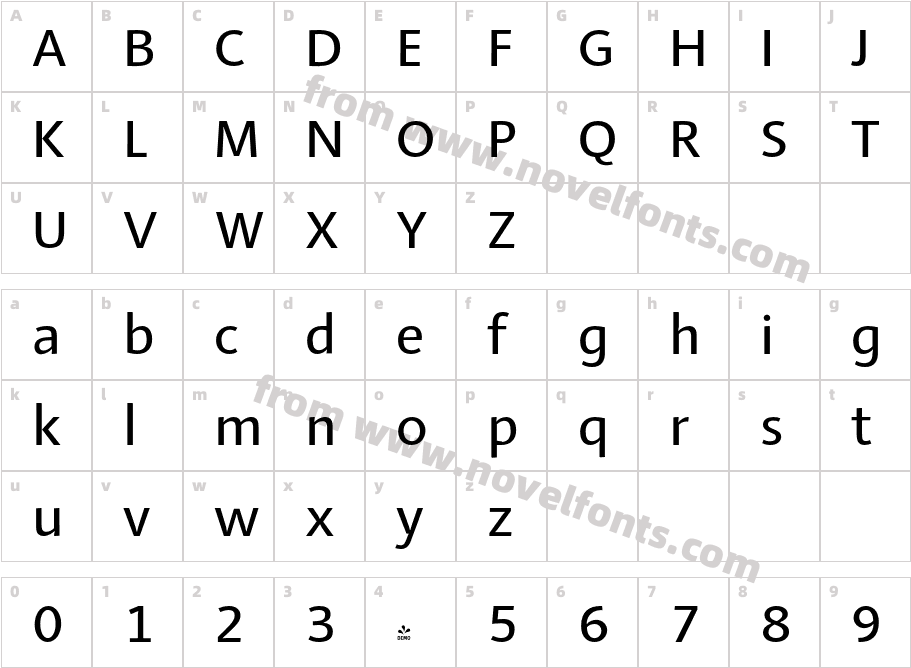 FSP DEMO Ador Medium RegularCharacter Map