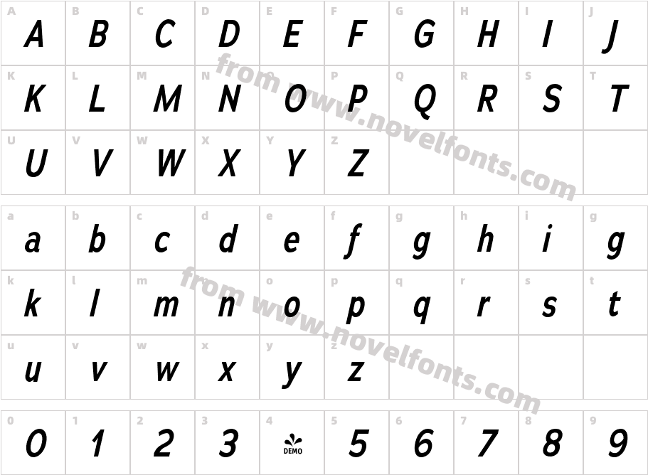 FSP DEMO Adrianna Condensed Lt Bold ItalicCharacter Map