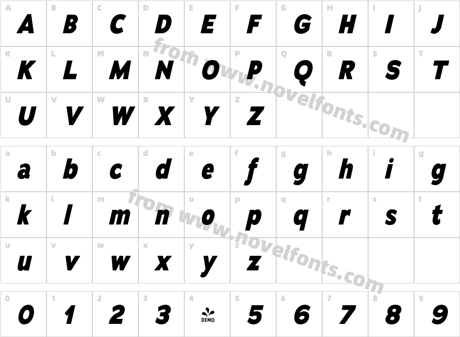 FSP DEMO Adrianna Condensed Xb ItalicCharacter Map