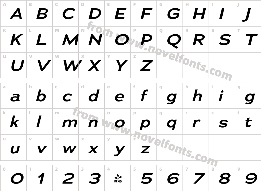 FSP DEMO Adrianna Extended Lt Bold ItalicCharacter Map