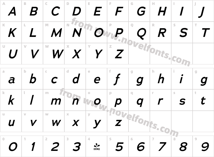 FSP DEMO Adrianna Lt Bold ItalicCharacter Map