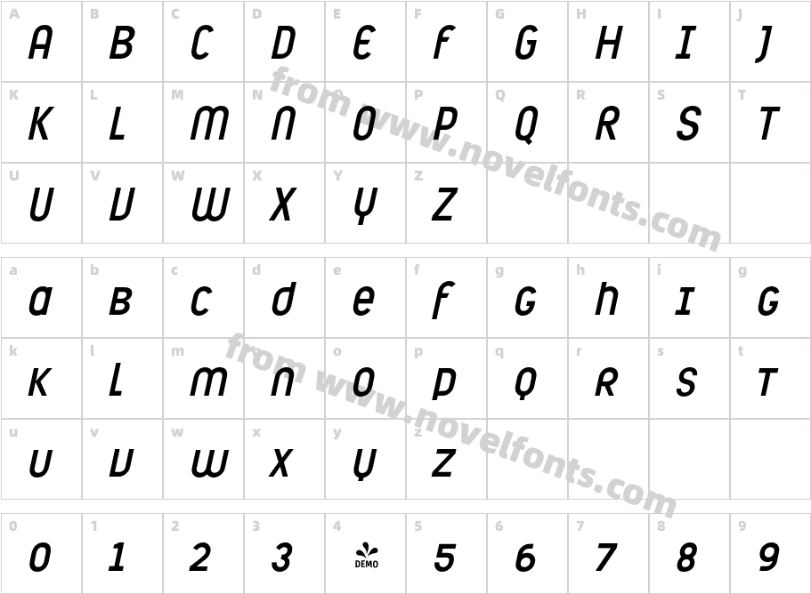 FSP DEMO Ambule Oblique ItalicCharacter Map