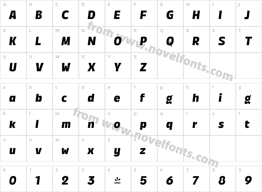 FSP DEMO Annuario Black Italic RegularCharacter Map