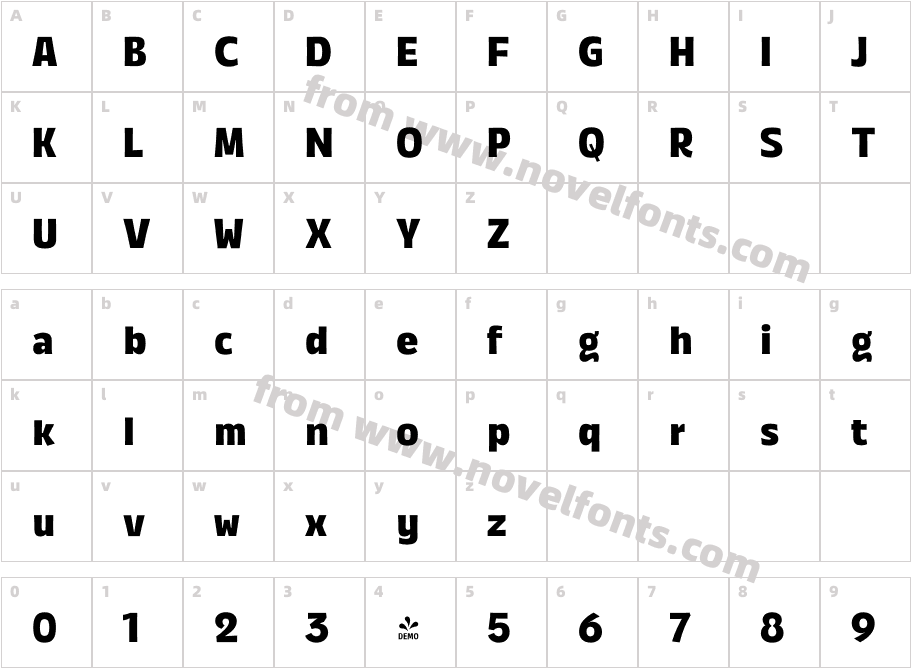 FSP DEMO Annuario Black RegularCharacter Map