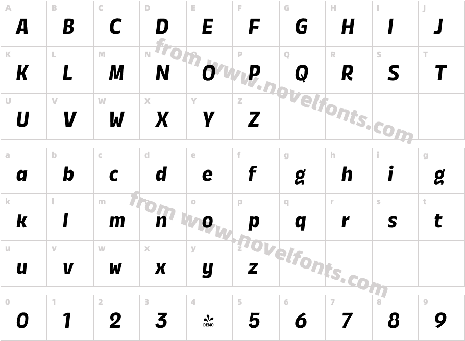FSP DEMO Annuario Bold ItalicCharacter Map
