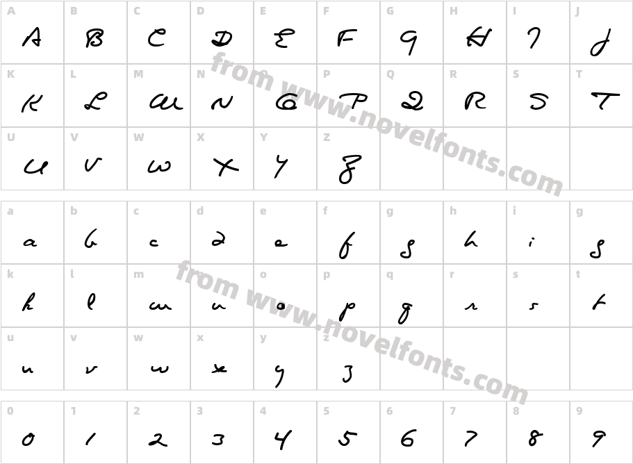 Lovecraft Cursive HPLHSCharacter Map