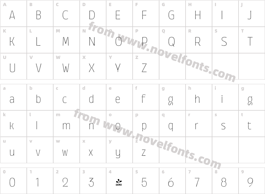 FSP DEMO Annuario Thin RegularCharacter Map