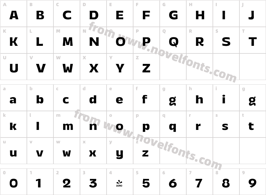 FSP DEMO Annuario Wide BoldCharacter Map