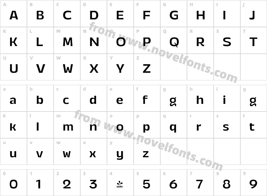 FSP DEMO Annuario Wide Medium RegularCharacter Map