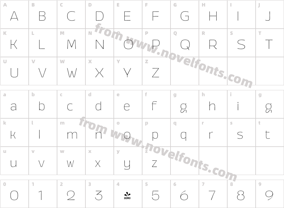 FSP DEMO Annuario Wide Thin RegularCharacter Map