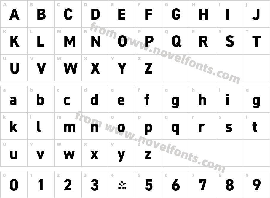 FSP DEMO DIN 2014 Extra Bold RegularCharacter Map
