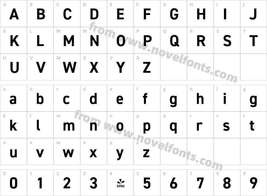 FSP DEMO DIN2014 Bold RegularCharacter Map