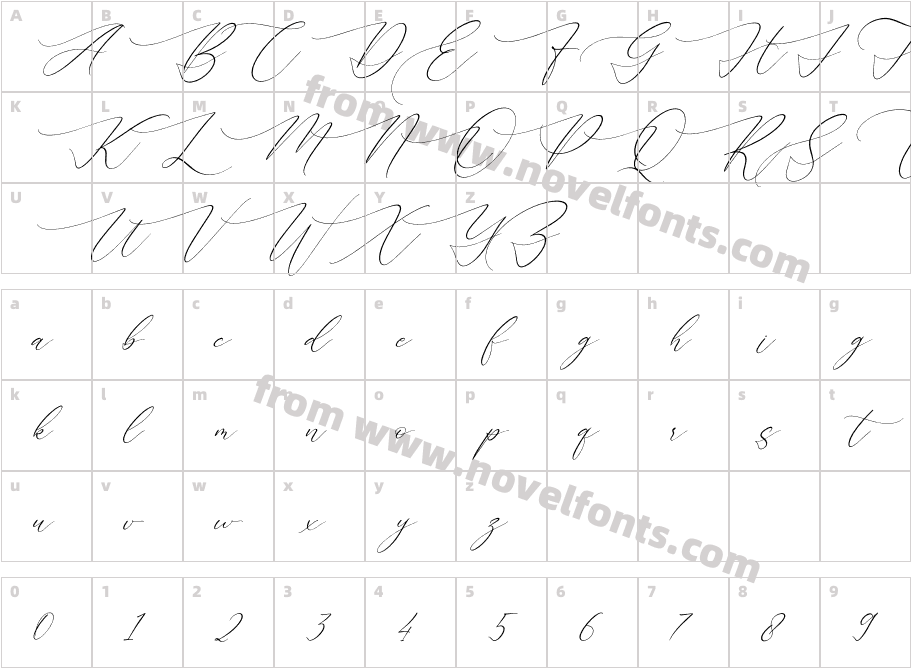 Lovely Garden ItalicCharacter Map