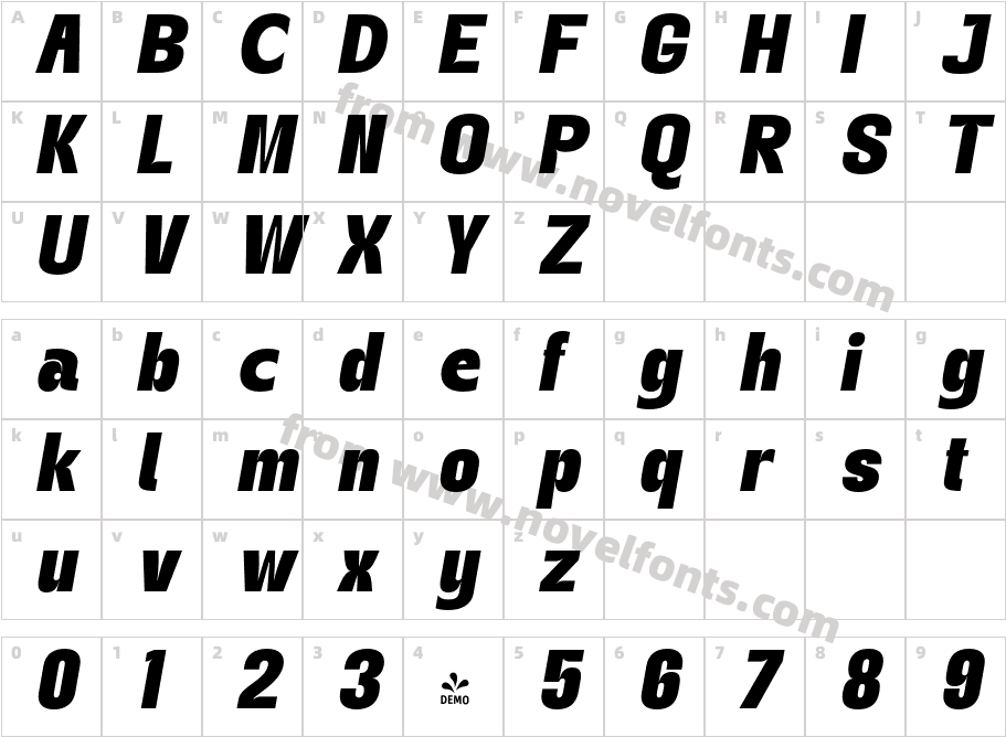 FSP DEMO Gegant Black Ita ItalicCharacter Map