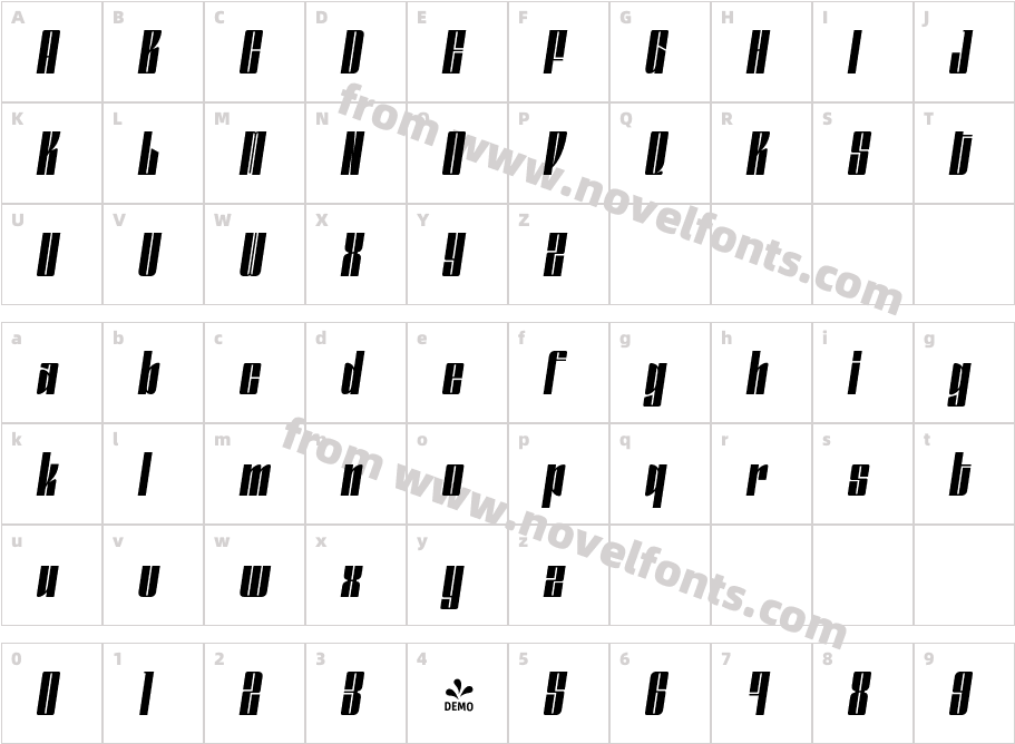 FSP DEMO Gokan Light Obliq ItalicCharacter Map