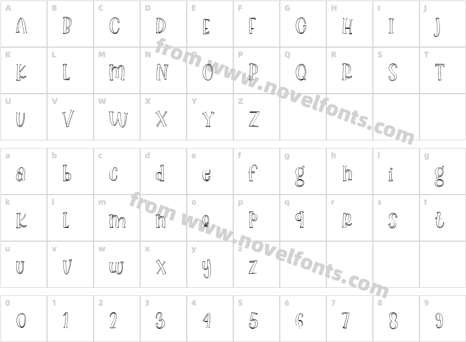 Lovely Unicorn OutlineCharacter Map