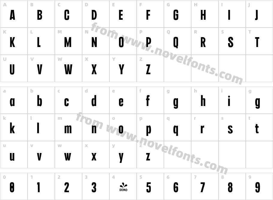 FSP DEMO Headline Poster Semibold RegularCharacter Map