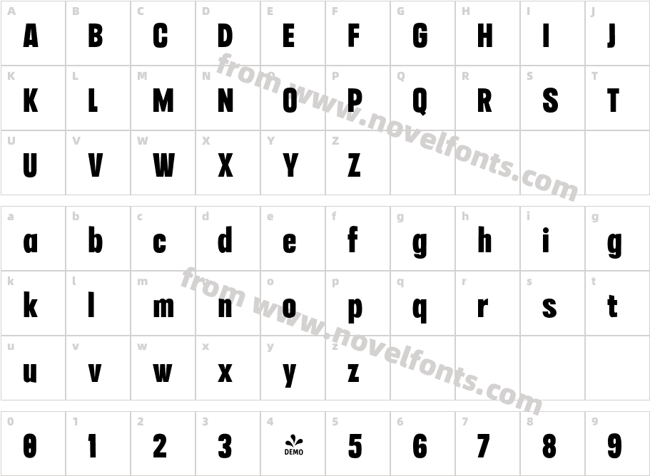 FSP DEMO Headline Poster Ultra Bold RegularCharacter Map