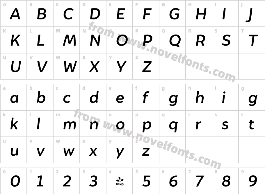 FSP DEMO Igna Sans Bold It RegularCharacter Map