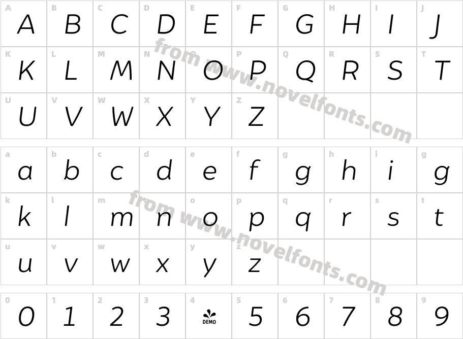 FSP DEMO Igna Sans Light It RegularCharacter Map