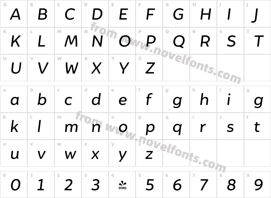 FSP DEMO Igna Sans Medium It RegularCharacter Map