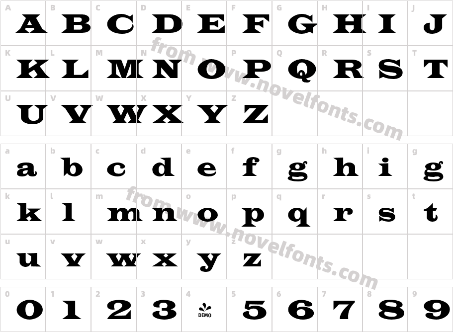 FSP DEMO Latin CT Semi Wide RegularCharacter Map