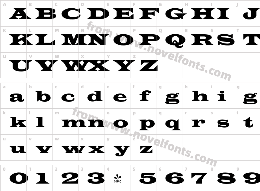 FSP DEMO LatinCT Wide RegularCharacter Map