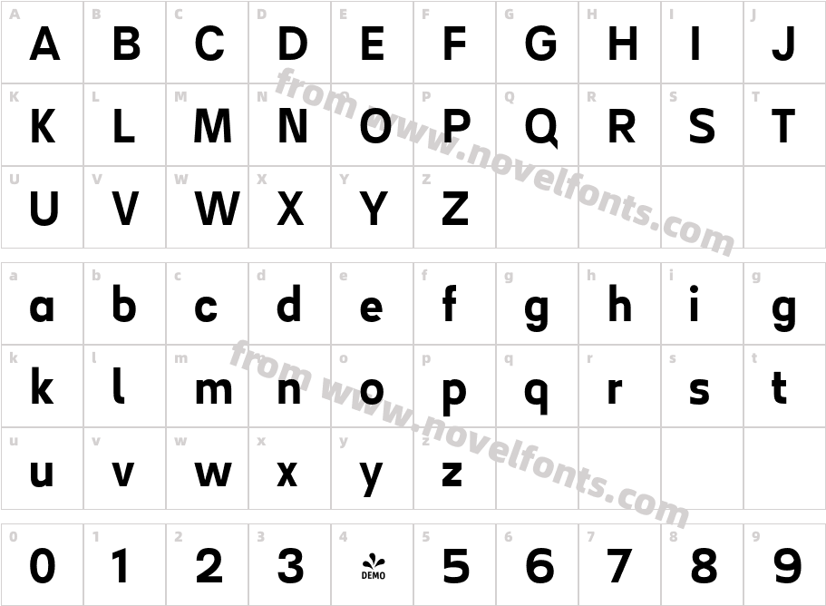 FSP DEMO Linear Beta Semibold RegularCharacter Map