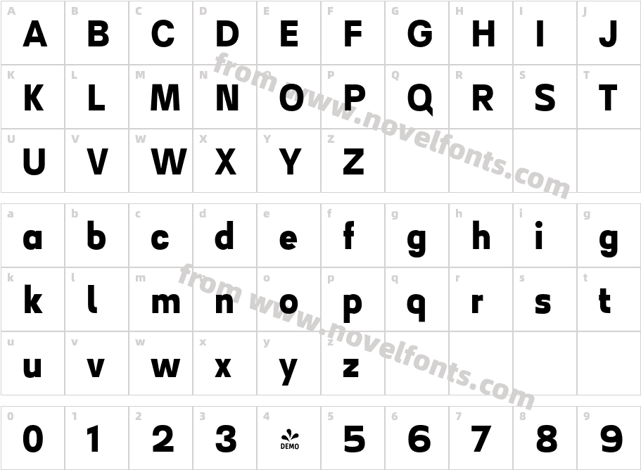 FSP DEMO Linear Beta Ultra Bold RegularCharacter Map