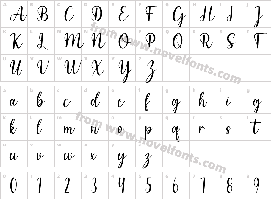 LovelyLiliaRegularCharacter Map