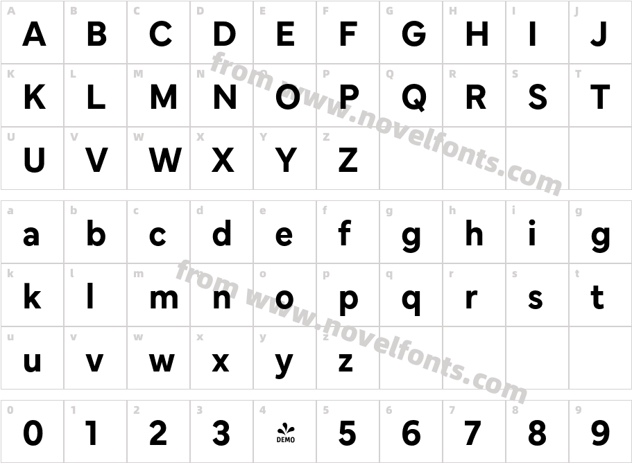 FSP DEMO Mundial Narrow Regular BoldCharacter Map
