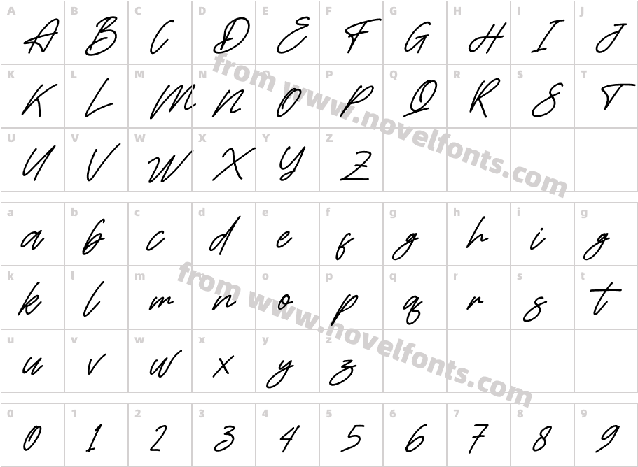 Lovelyta ItalicCharacter Map