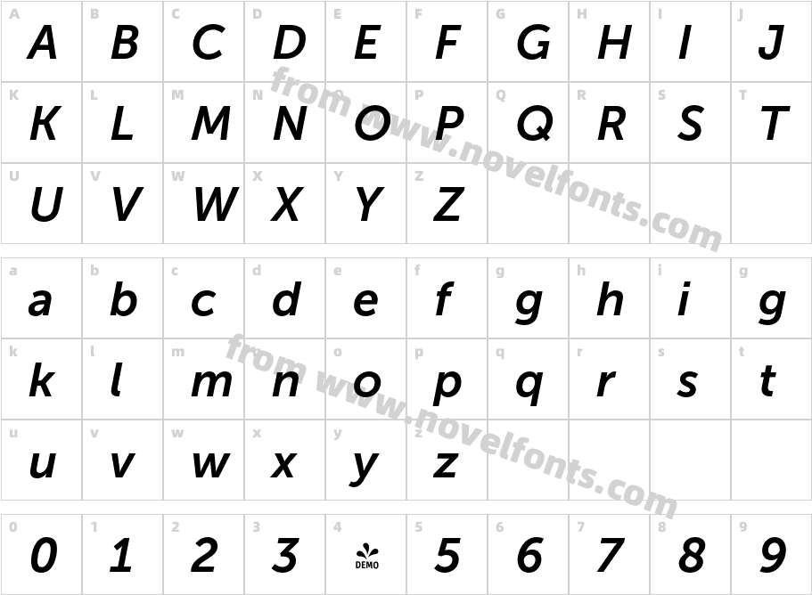 FSP DEMO Museo Sans700 ItalicCharacter Map