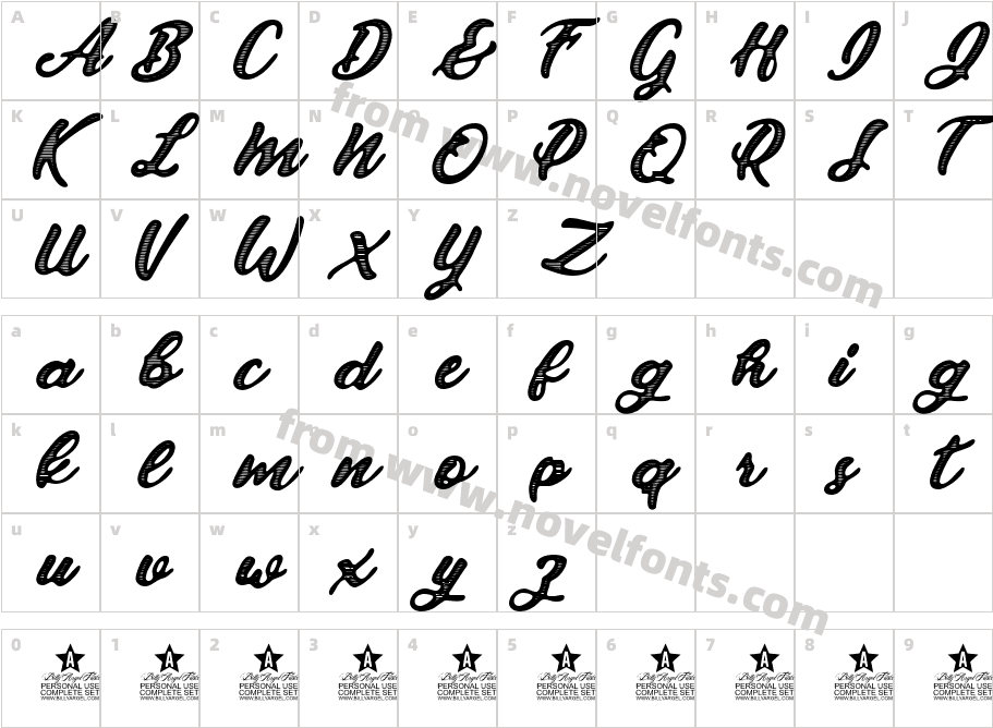 Lovemotion Personal Use RegularCharacter Map