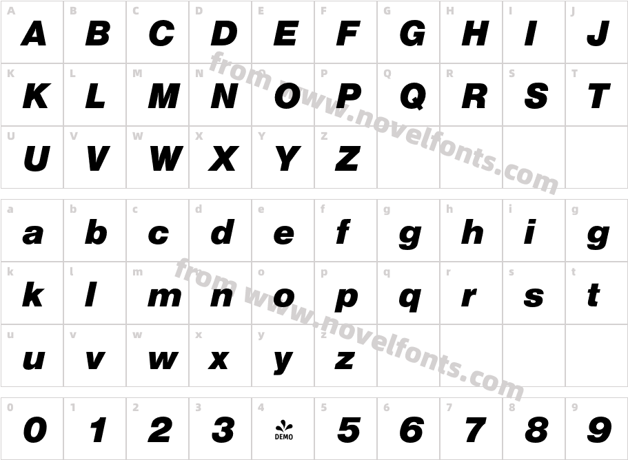 FSP DEMO Nimbus San Bla ItalicCharacter Map