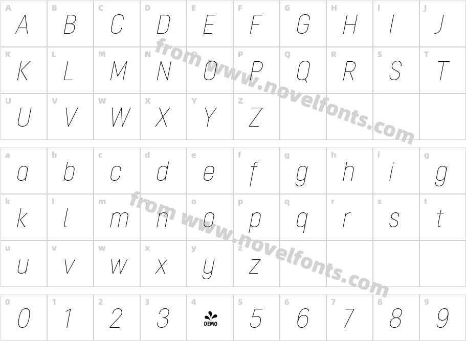 FSP DEMO Opinion Pro Cn Th ItalicCharacter Map