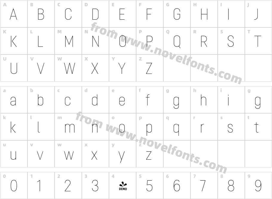 FSP DEMO Opinion Pro Cn Th RegularCharacter Map