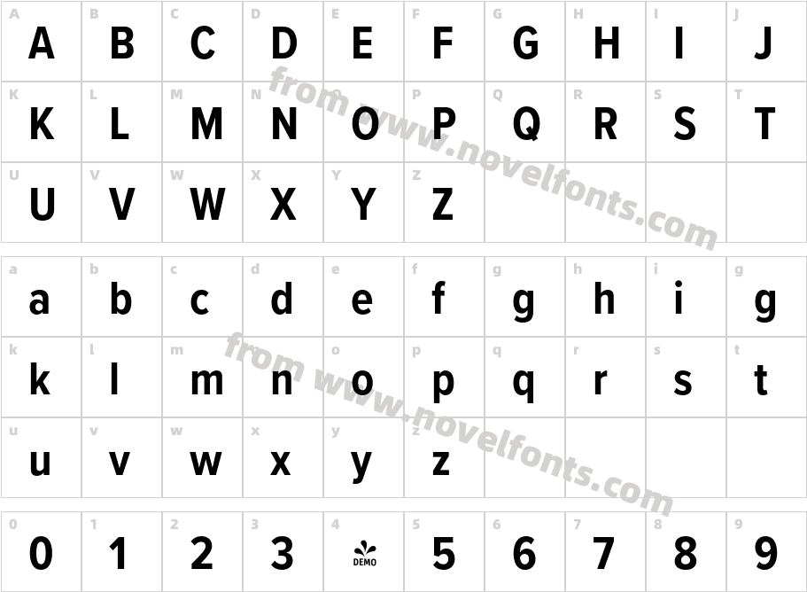 FSP DEMO Proxima Nova Cond BoldCharacter Map