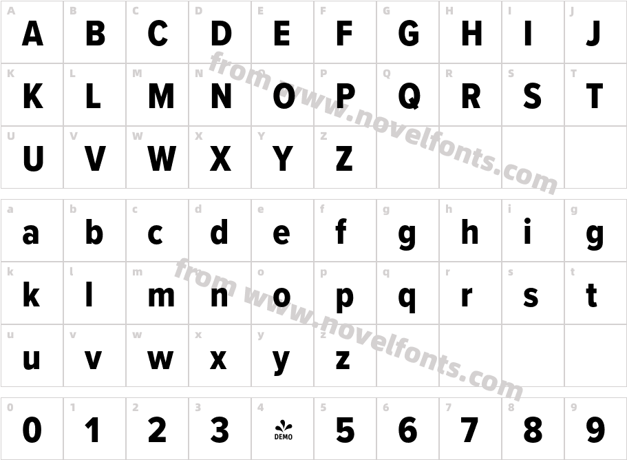 FSP DEMO Proxima Nova Cond Extrabold RegularCharacter Map