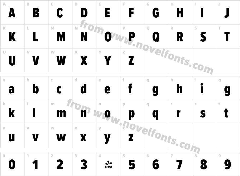 FSP DEMO Proxima Nova Ex Cn Black RegularCharacter Map