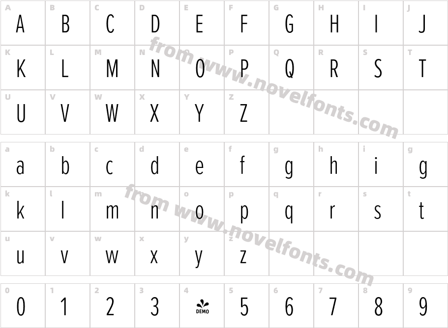 FSP DEMO Proxima Nova Ex Cn Light RegularCharacter Map