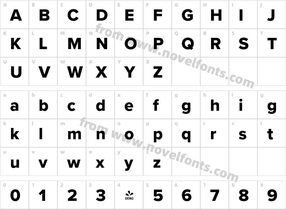 FSP DEMO Proxima Nova Extrabold RegularCharacter Map